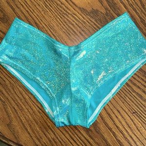 Sparkly Teal low waist booty shorts